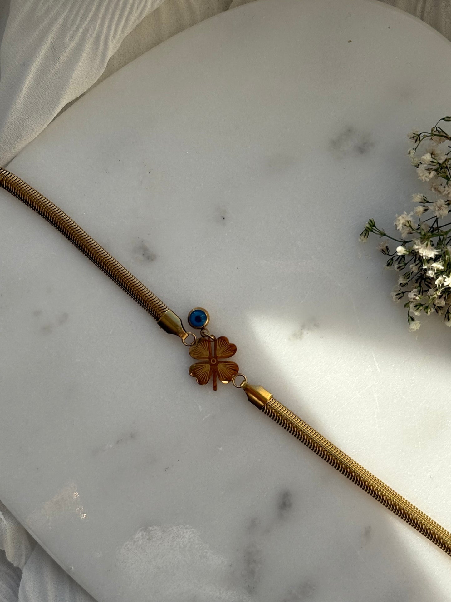 Edelstahl Armband Snake Clover - 11075