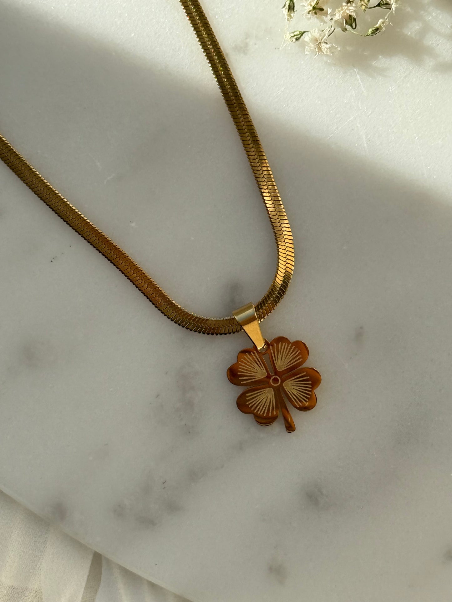 Halskette Edelstahl Snake Clover - 11044