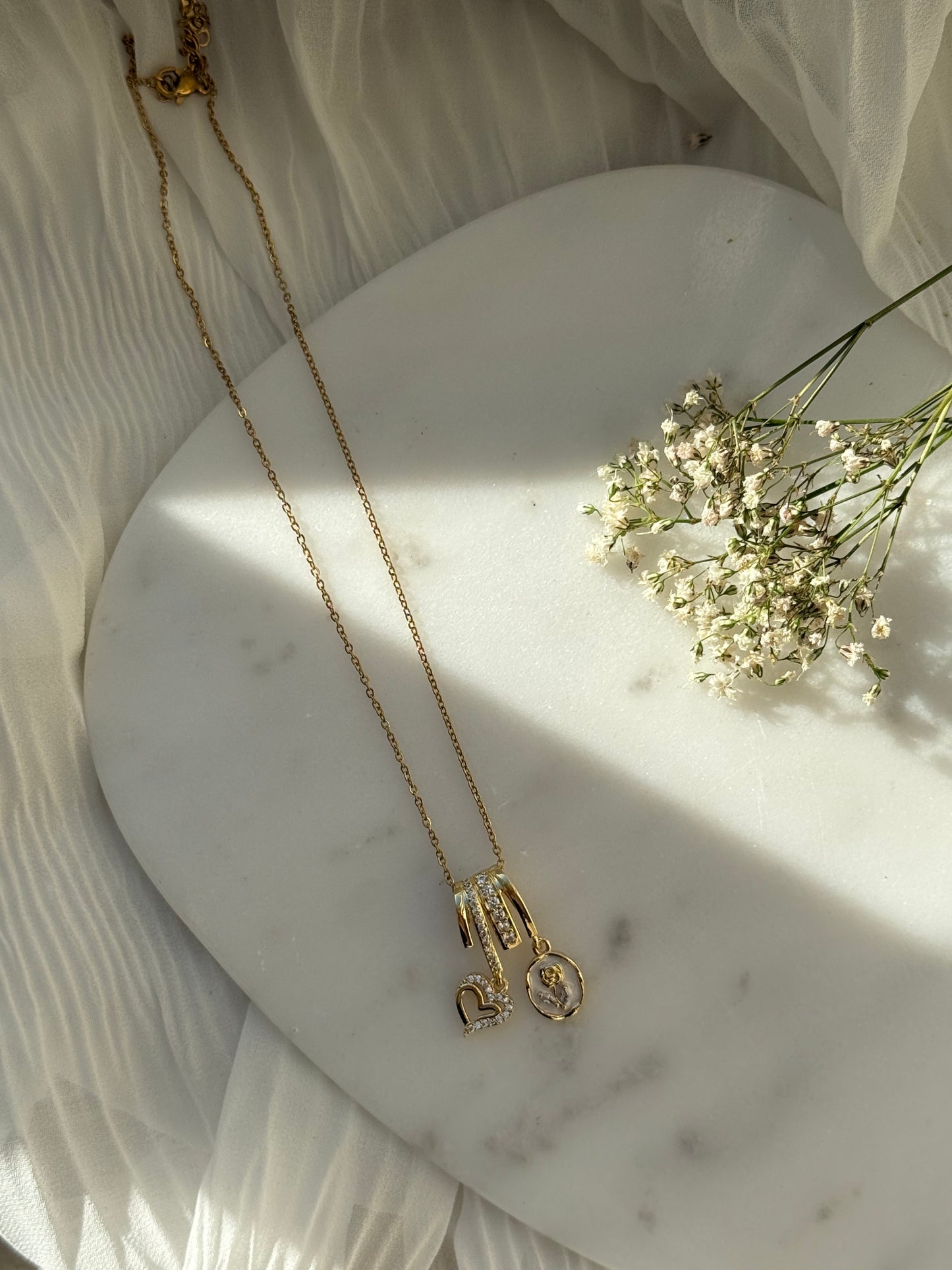 Charms Halskette Rose Heart - 11055