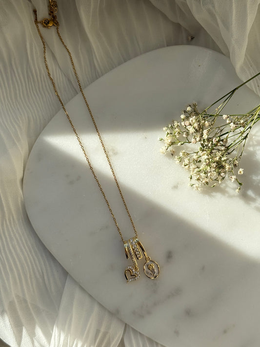 Charms Halskette Rose Heart - 11055