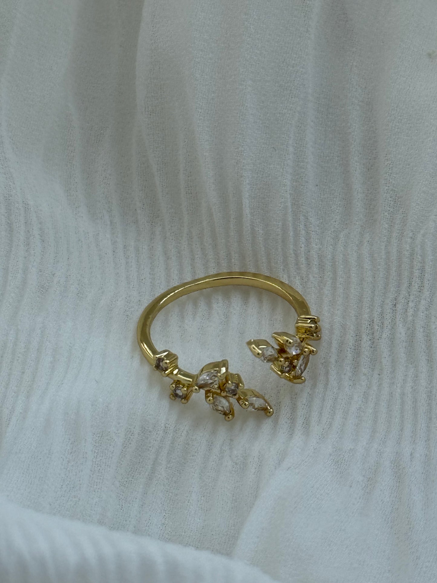 Edelstahl Ring mit Blättern - 11121