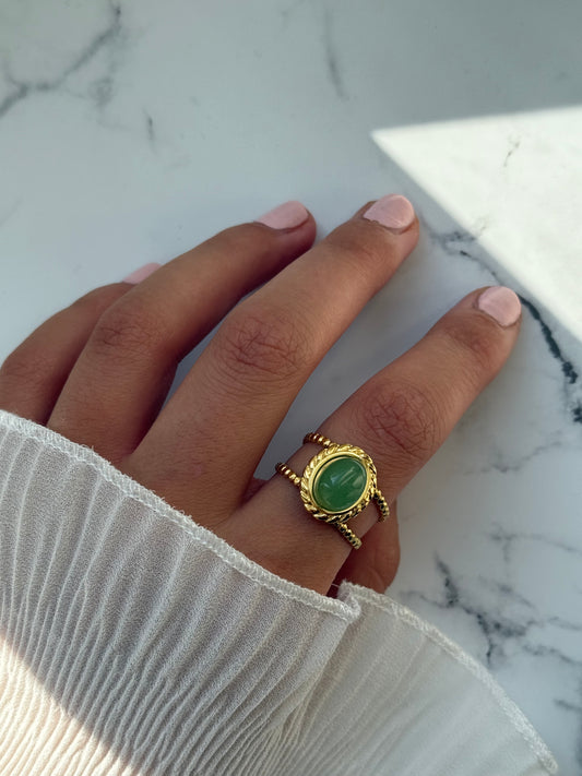 Green Stone Ring - 10944