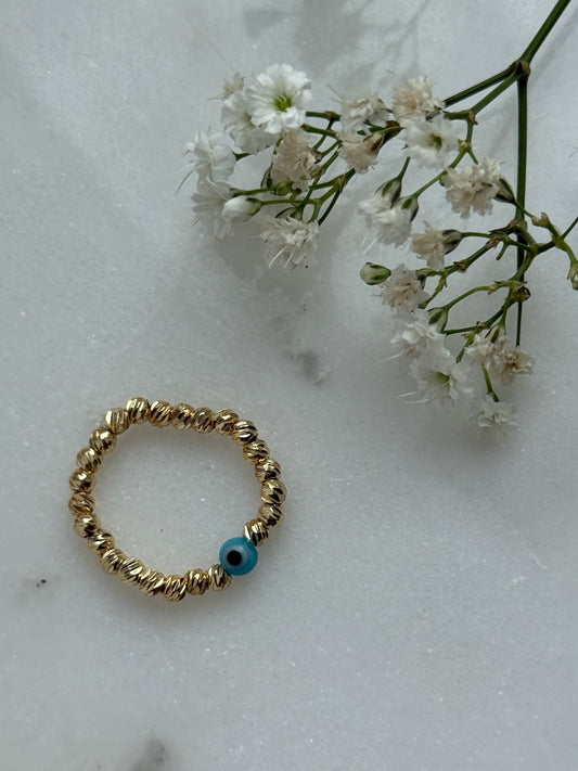 Perlenring mit Dorika Perlen + Nazar Perle - 11001