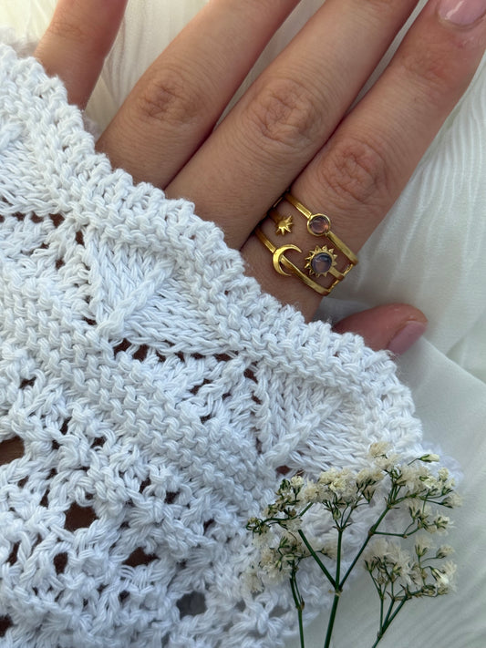 Edelstahl Ring Moon  - 11135