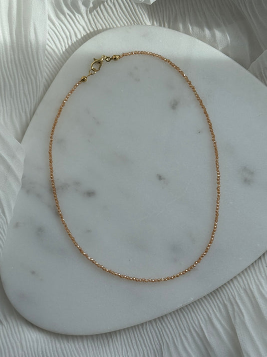 Perlenkette mit Goldenen Kristallperlen - 111170