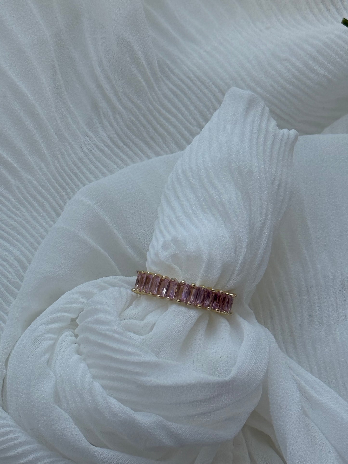 Edelstahl Ring Rosa Zirkonia - 11129