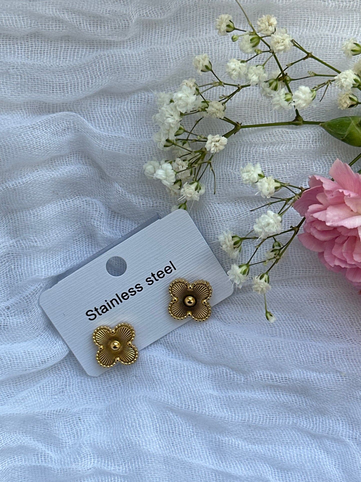 Goldene Clover Ohrringe - 10626