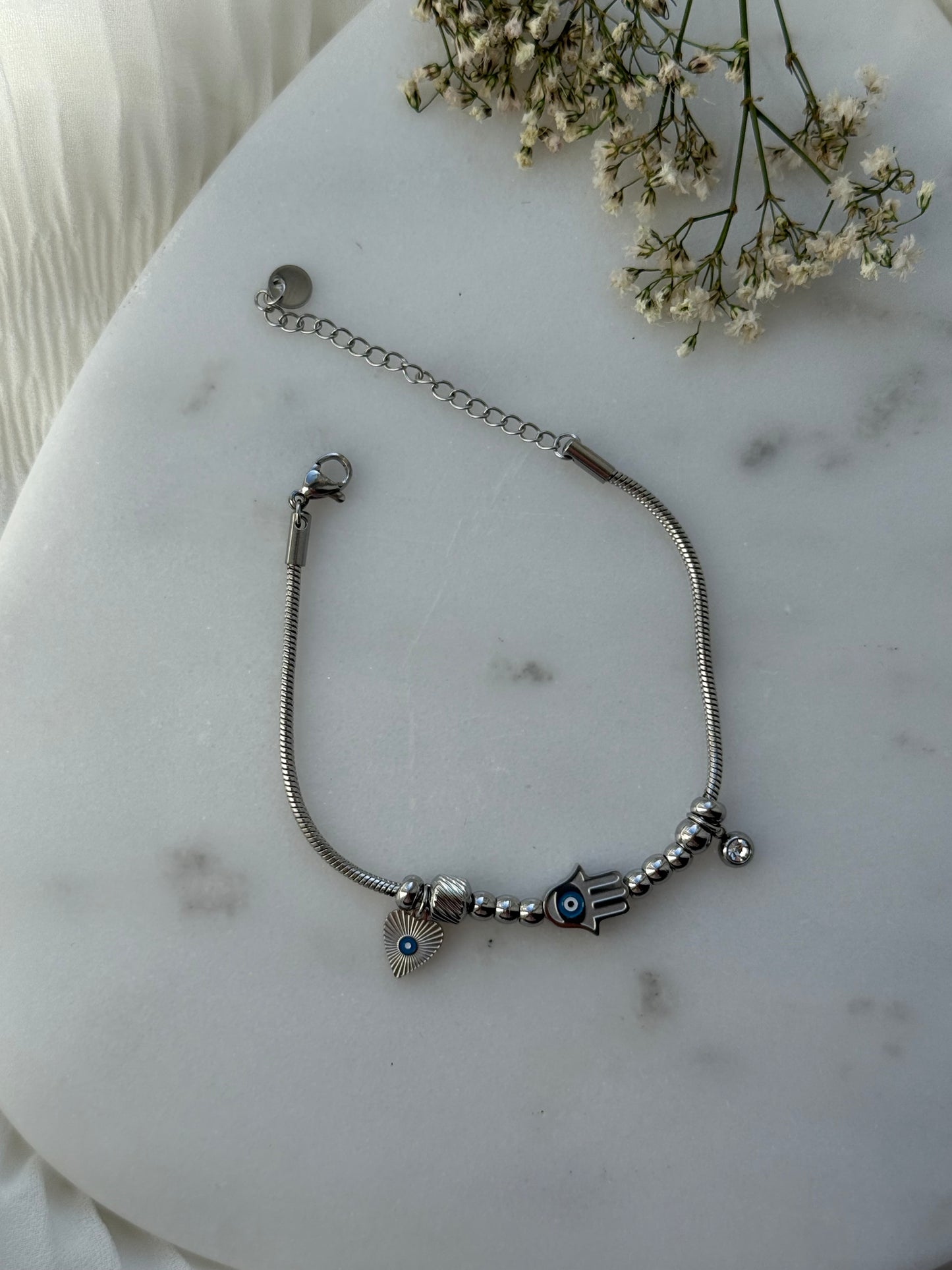 Silbernes Edelstahl Armband Nazar - 11100