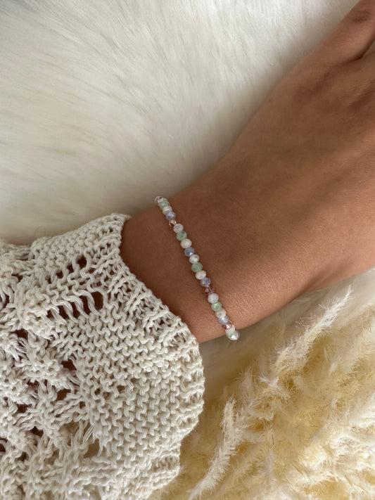 Perlenarmband mit bunten Kristallperlen - 10414