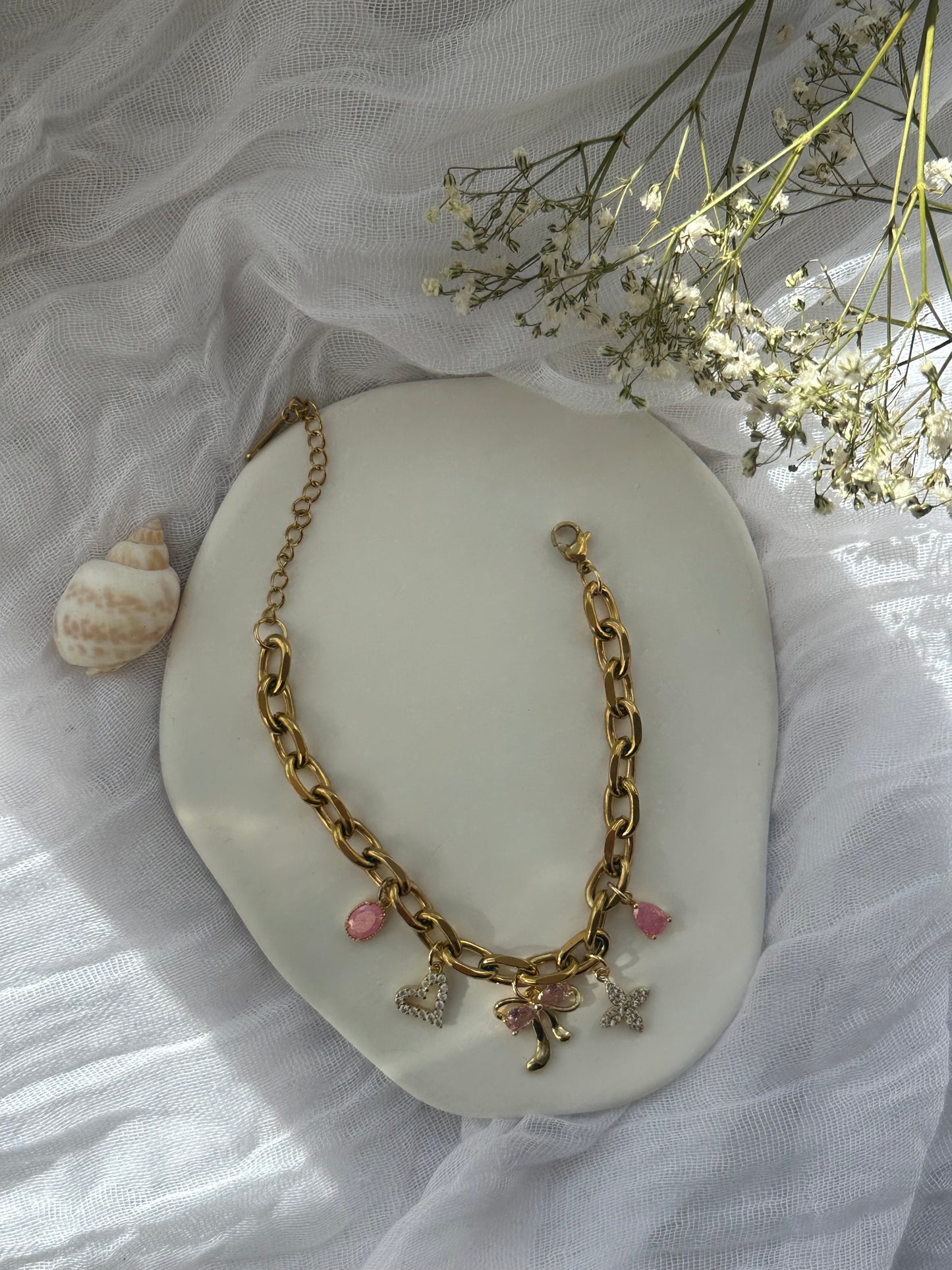 Charms Armband Rosa - 10856