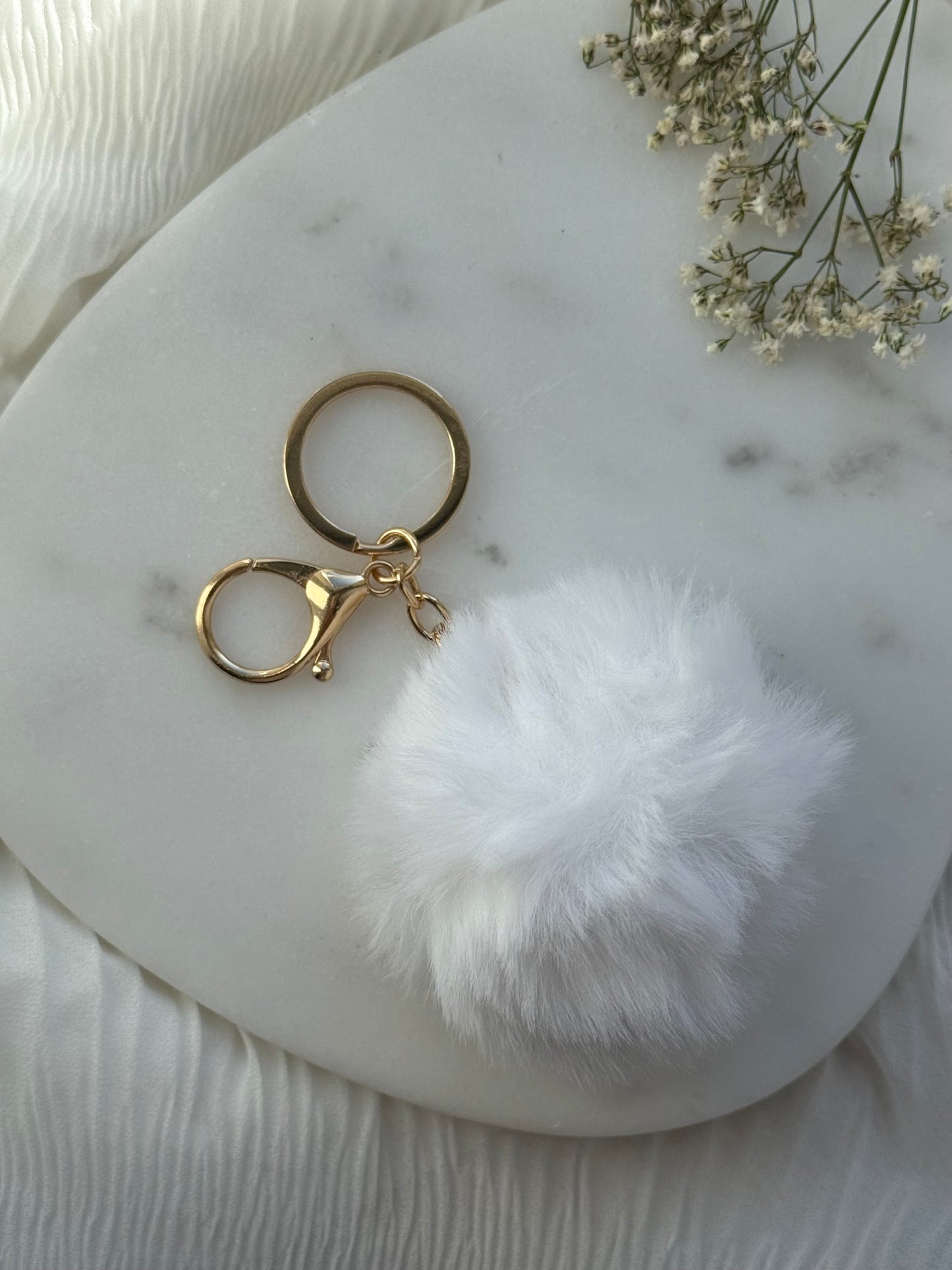 Schlüsselanhänger White Pom Pom  - 11148