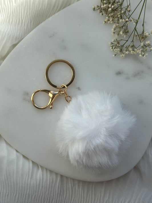 Schlüsselanhänger White Pom Pom  - 11148