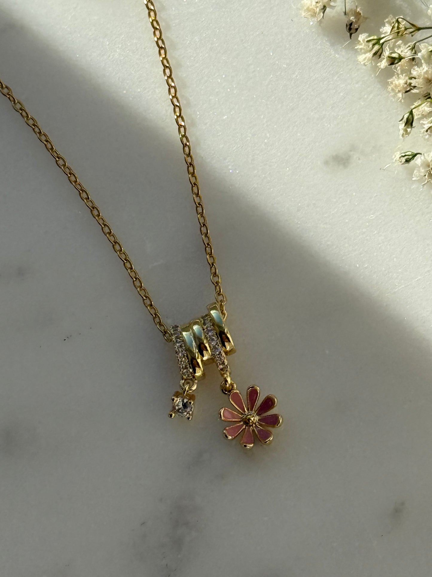 Charms Halskette Edelstahl Flower - 11053