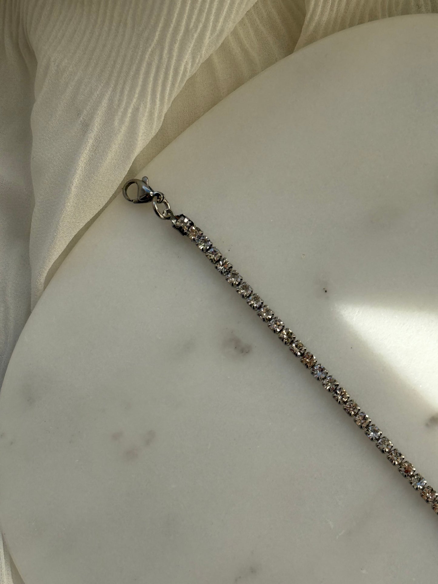 Edelstahl Armband Zirkonia Silber - 11070