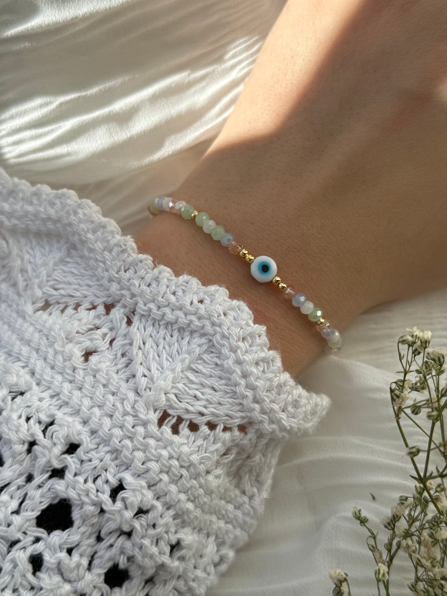 Perlenarmband Rainbow + Nazar Anhänger - 2101