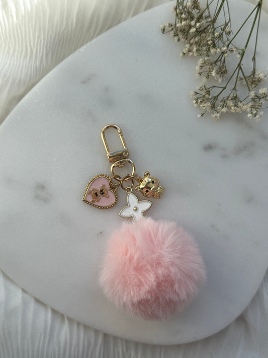 Schlüsselanhänger Rosa mit Charms - 11153