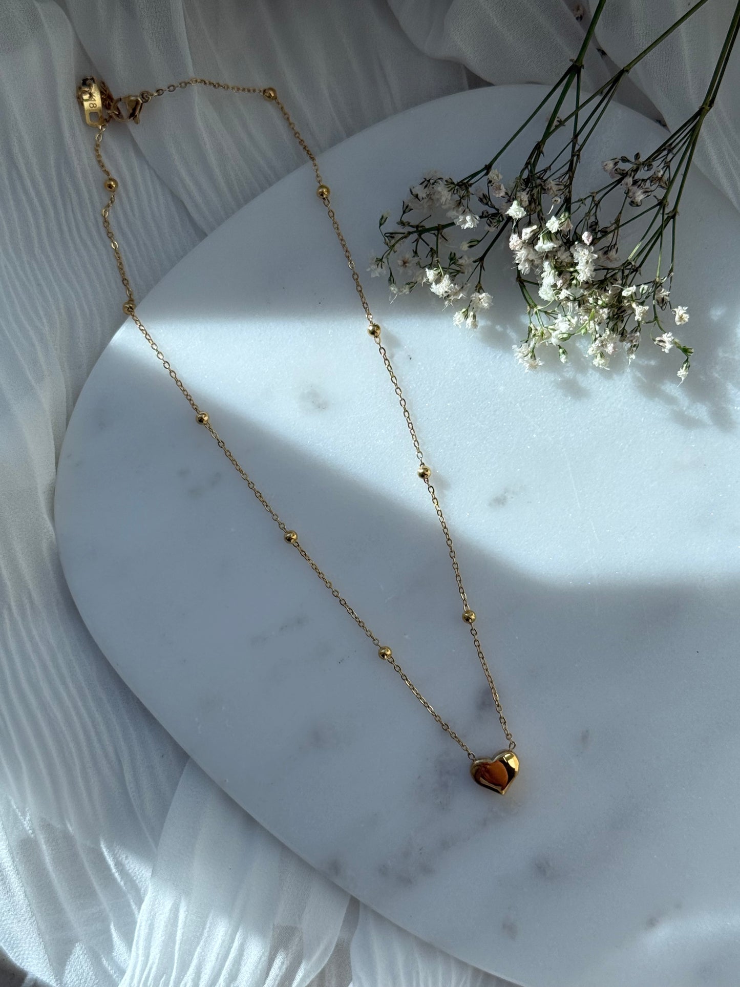 Halskette Edelstahl Golden Heart - 11038