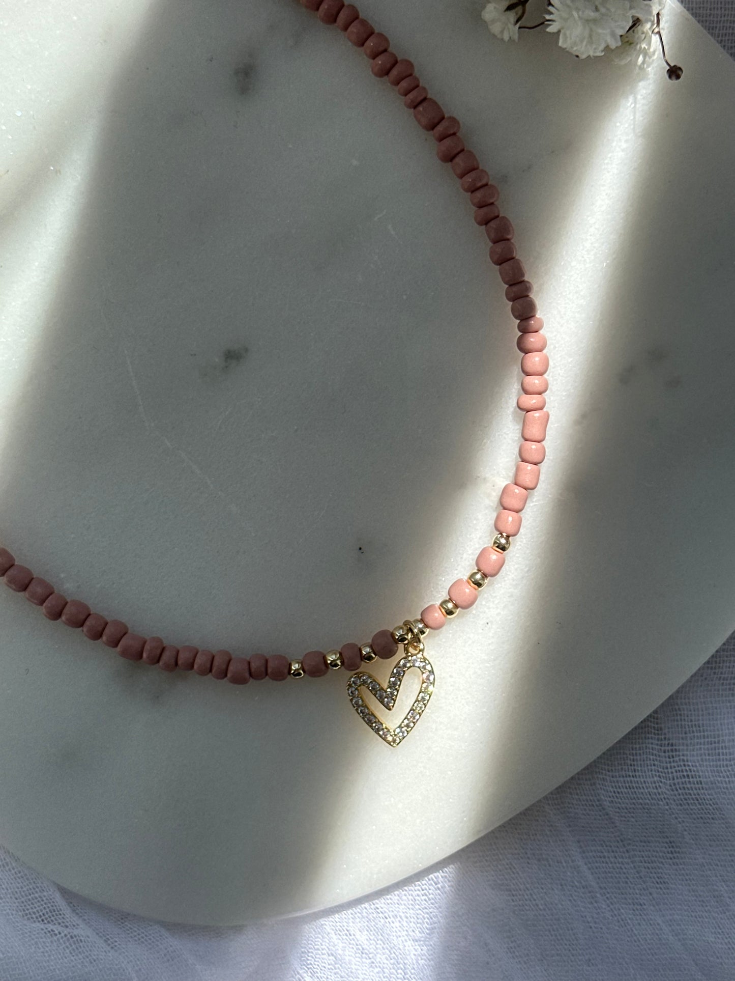 Perlenkette mit Herz - 10708