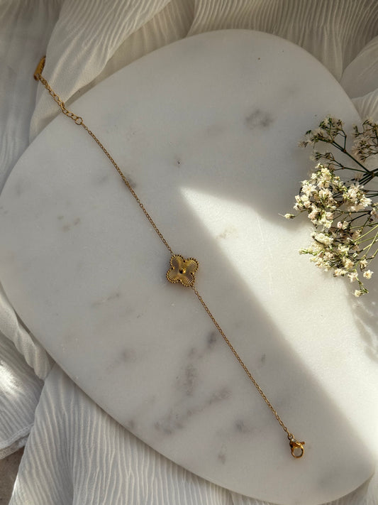 Goldenes Clover Armband Edelstahl  - 11085