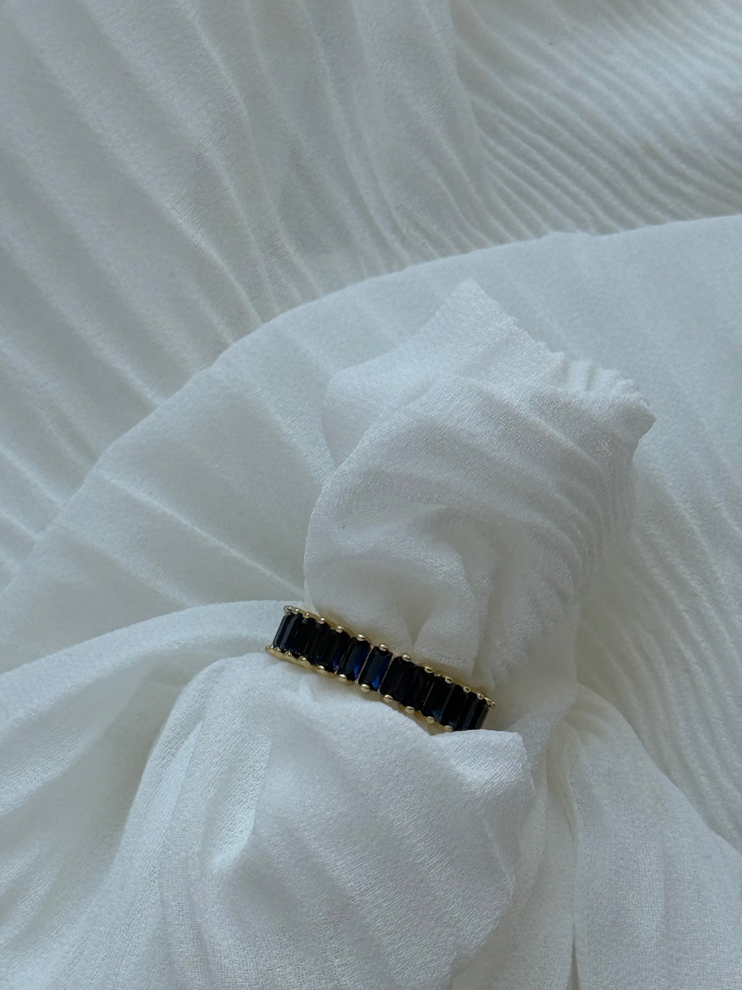 Edelstahl Ring Blue Zirkonia - 11132