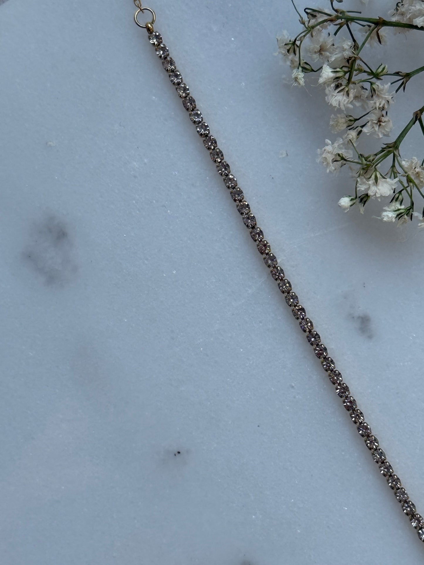 Edelstahl Armband Zirkonia Gold Dünn - 11074