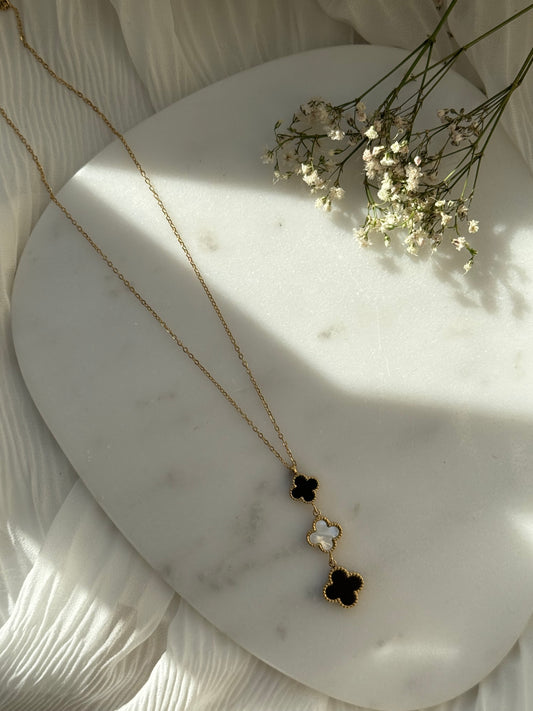 Halskette Edelstahl Clover Trio - 11035