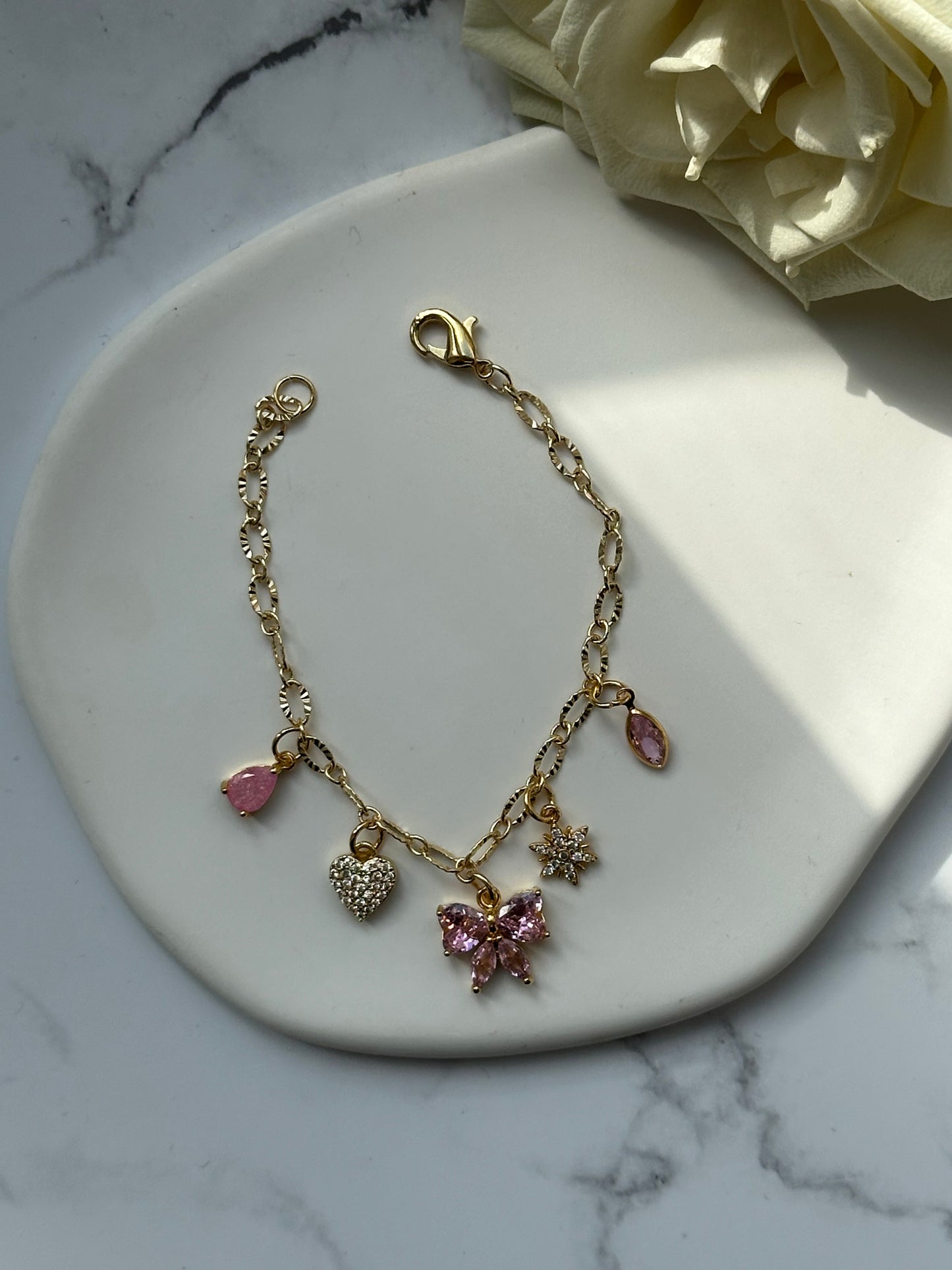 Charms Armband Rosa - 10931