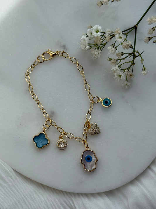 Charms Armband Blue Nazar - 10984