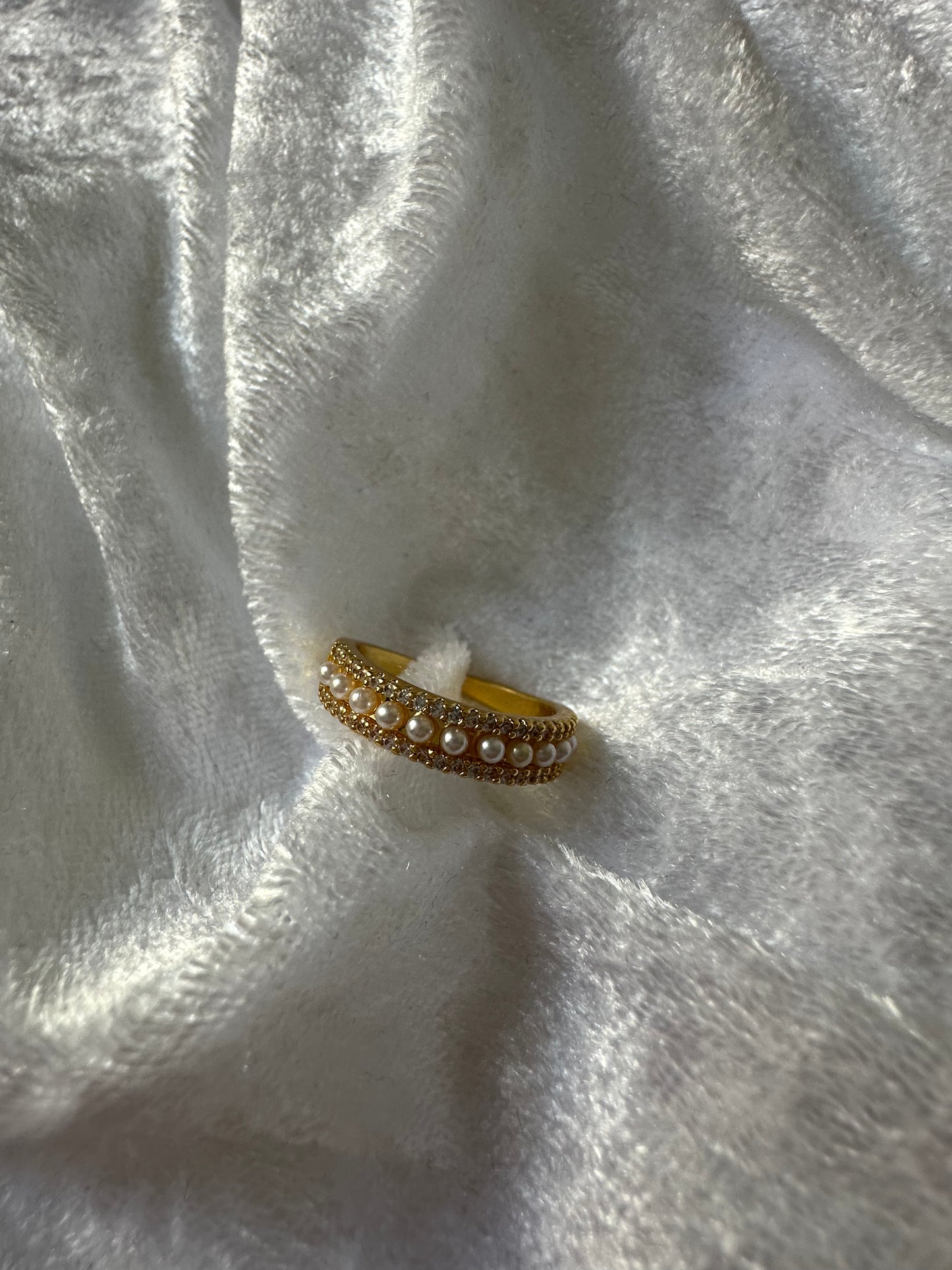 Pearly Ring - vergoldet