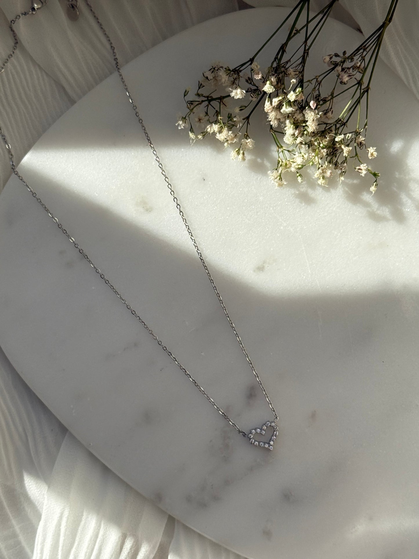 Halskette Edelstahl Silver Heart - 11034