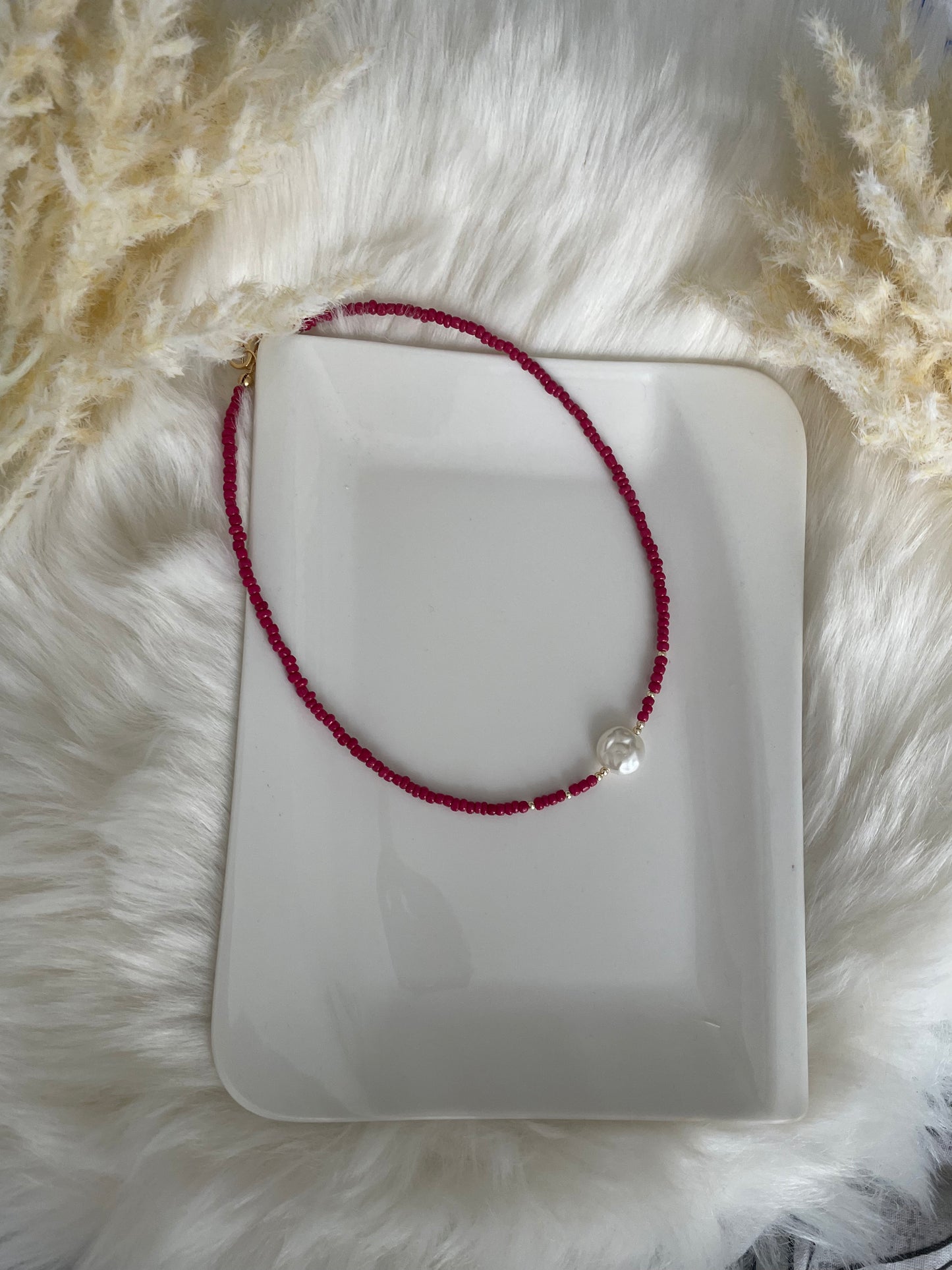 Perlenkette chocker mit weißer Perle - 10103