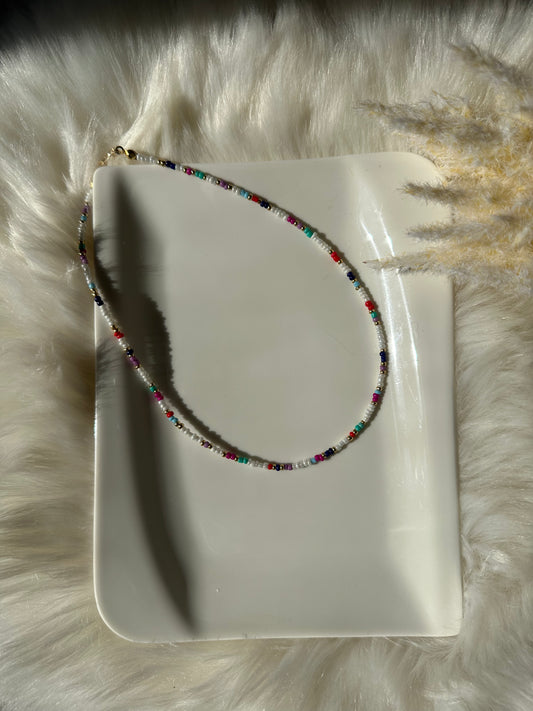 Perlenkette chocker bunt - 10107